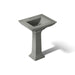 KOHLER K-2344-4 Memoirs Stately 25" Rectangular Pedestal Bathroom Sink, Thunder Grey - 3/4 view of product