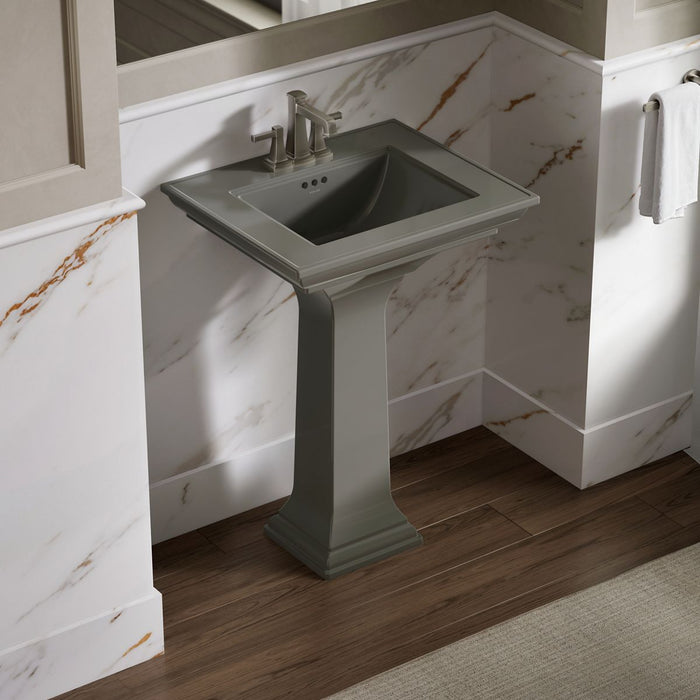 KOHLER K-2344-4 Memoirs Stately 25" Rectangular Pedestal Bathroom Sink, Thunder Grey - image focused on single product story