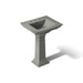 KOHLER K-2344-8 Memoirs Stately 25" Rectangular Pedestal Bathroom Sink, Thunder Grey - 3/4 view of product
