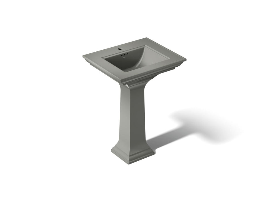 KOHLER K-2344-1 Memoirs 25" rectangular pedestal bathroom sink, thunder grey