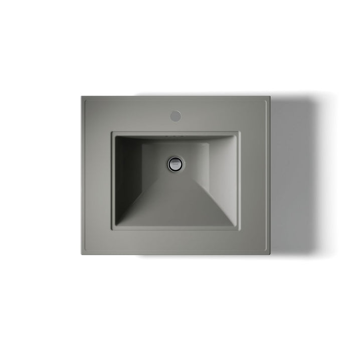 KOHLER K-2344-1 Memoirs 25" rectangular pedestal bathroom sink, thunder grey - view 3