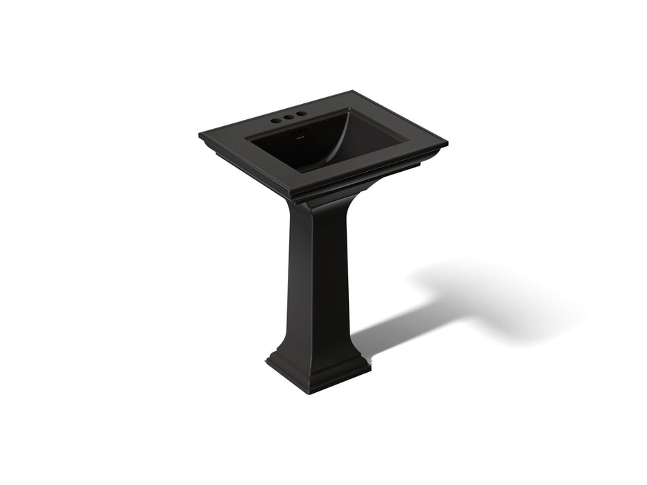 KOHLER K-2344-4 Memoirs 25" rectangular pedestal bathroom sink, black black