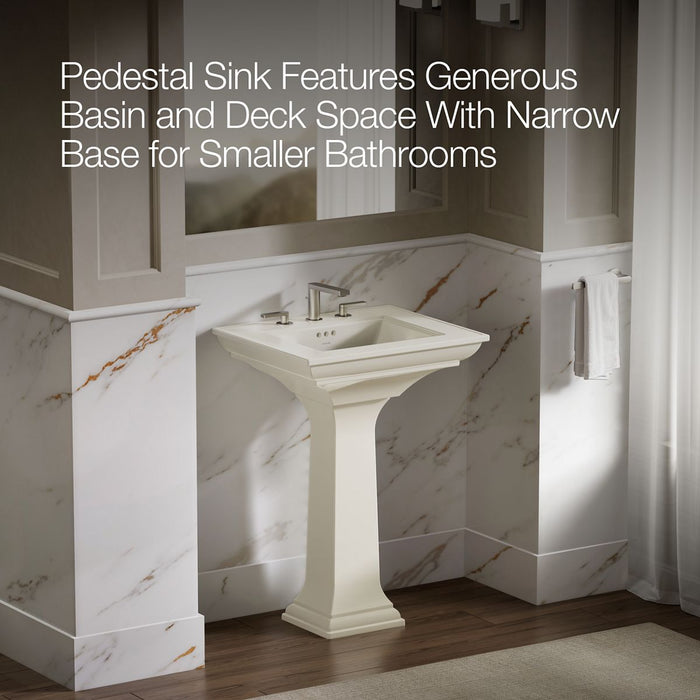 KOHLER K-2344-8 Memoirs Stately Pedestal Sink Combination with 8" Widespread, biscuit - view 3