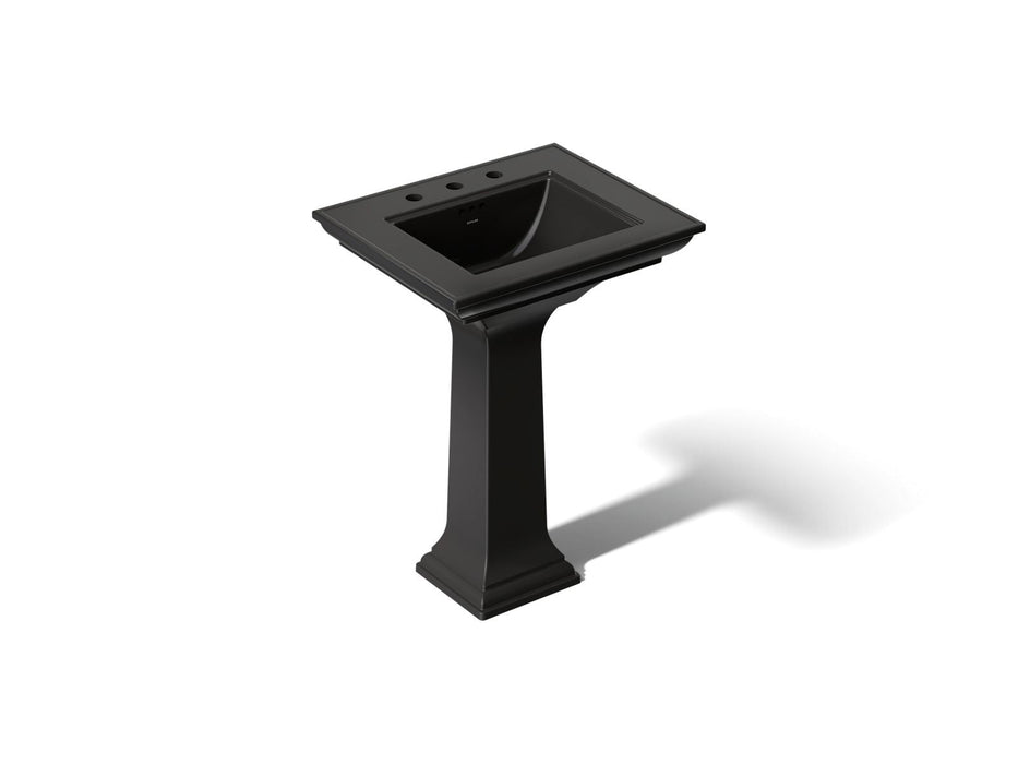 KOHLER K-2344-8 Memoirs Stately Pedestal Sink Combination with 8" Widespread, black black