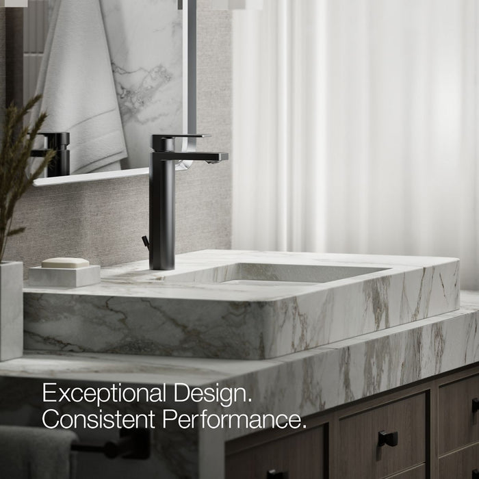 KOHLER K-23475-4K Parallel Tall single-handle bathroom sink faucet, 1.0 gpm, matte black - view 3