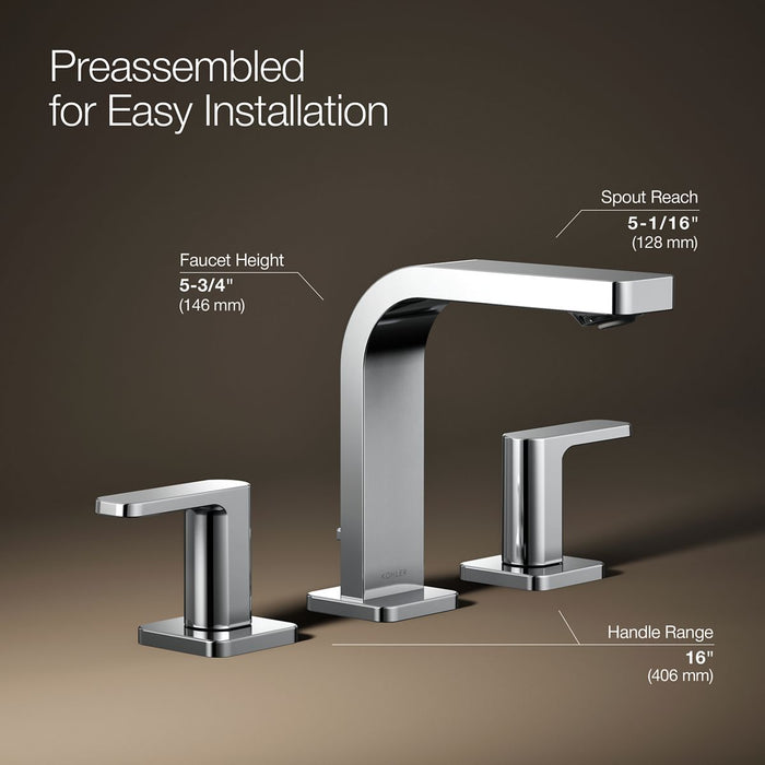 KOHLER K-23484-4K Parallel Widespread bathroom sink faucet, 1.0 gpm