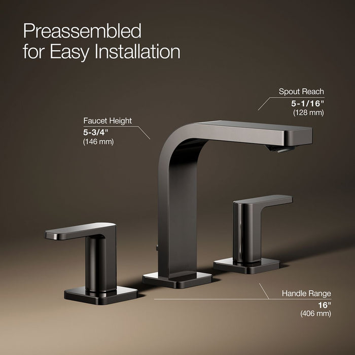 KOHLER K-23484-4N Parallel Widespread bathroom sink faucet, 0.5 gpm