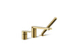 KOHLER K-23488-4 Parallel Deck-mount bath faucet with handshower, vibrant brushed moderne brass