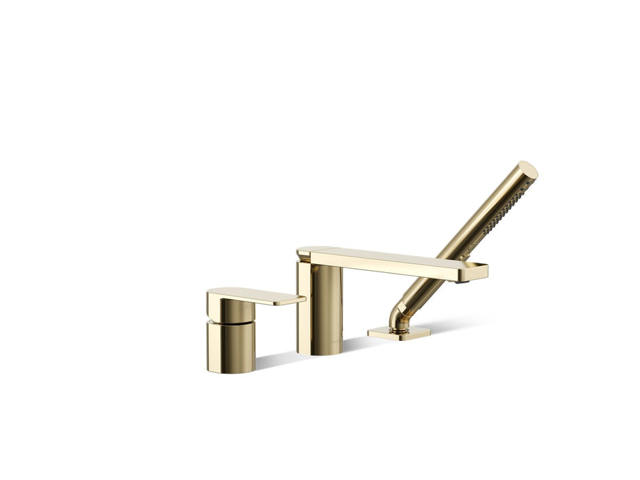 KOHLER K-23488-4 Parallel Deck-mount bath faucet with handshower, vibrant french gold