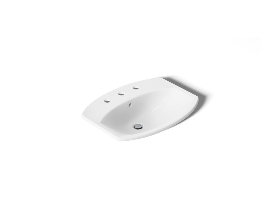 KOHLER K-2351-8 Cimarron 22-3/4" rectangle drop-in bathroom sink, white