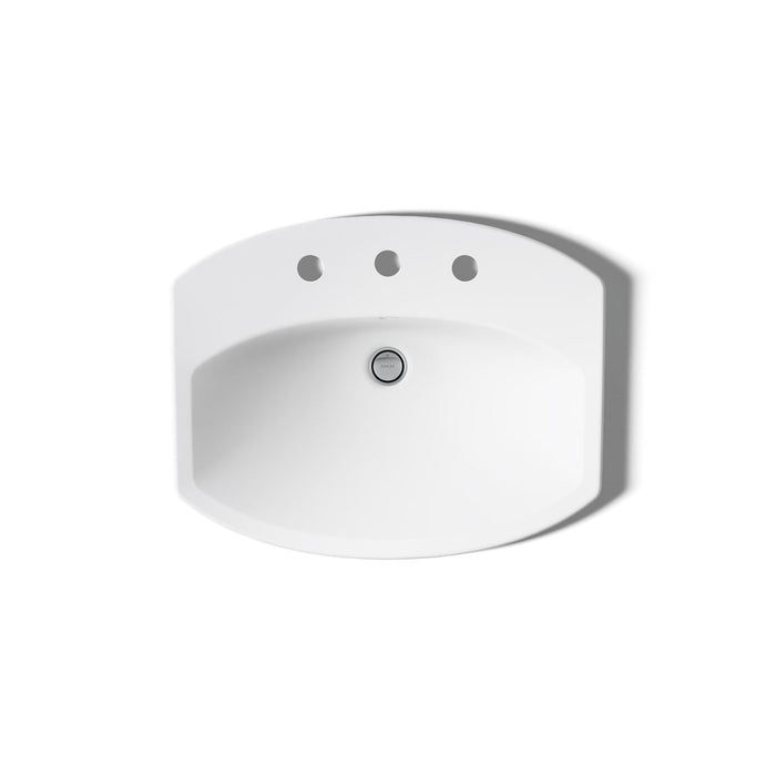 KOHLER K-2351-8 Cimarron 22-3/4" rectangle drop-in bathroom sink, white - view 2