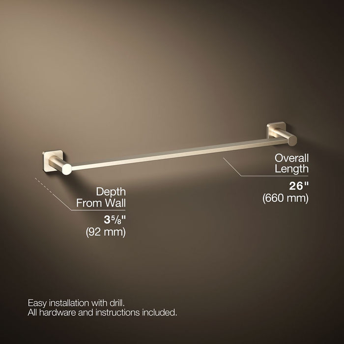 KOHLER K-23525 Parallel 24" towel bar, vibrant brushed bronze - view 4