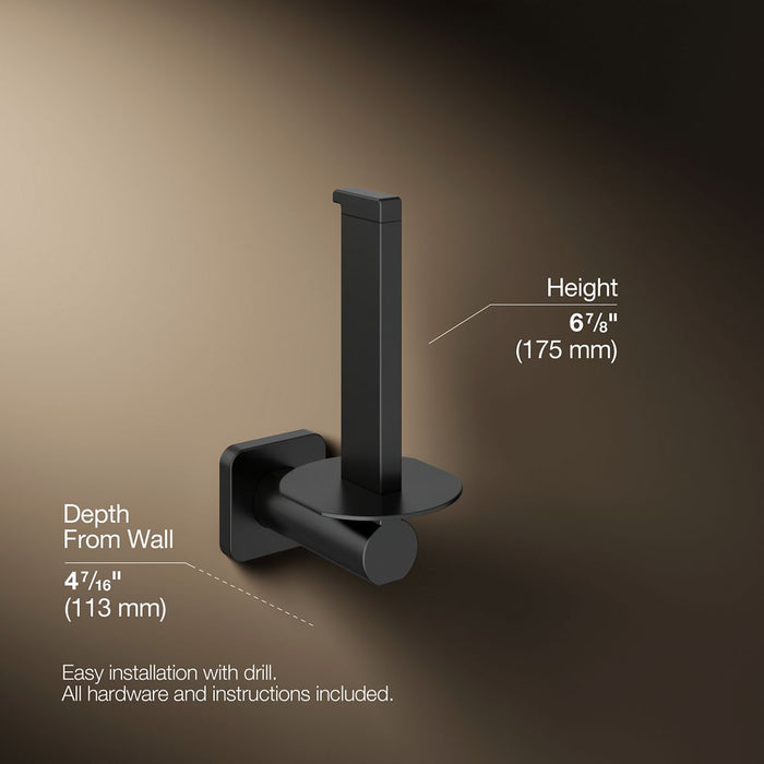 KOHLER K-23527 Parallel Vertical toilet paper holder, matte black - view 5