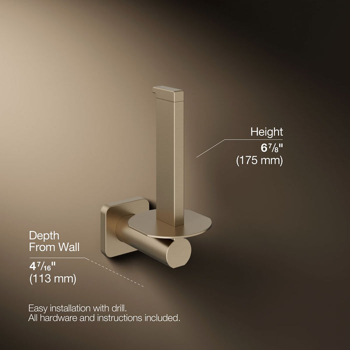 KOHLER K-23527 Parallel Vertical toilet paper holder, vibrant brushed bronze - view 5