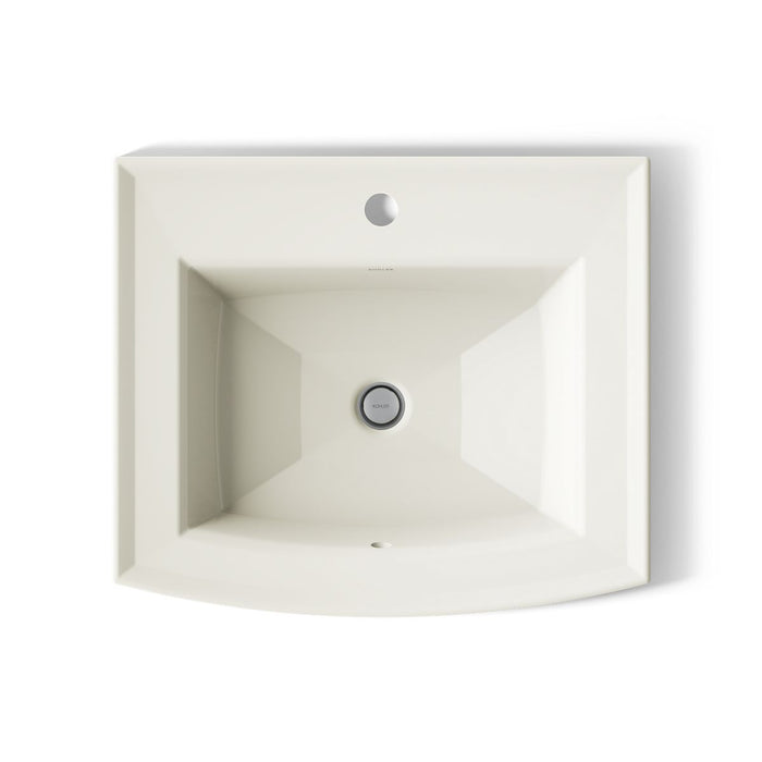 KOHLER K-2356-1 Archer 22-3/4" rectangular drop-in bathroom sink, biscuit - view 3