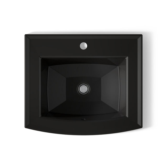 KOHLER K-2356-1 Archer 22-3/4" rectangular drop-in bathroom sink, black black - view 3