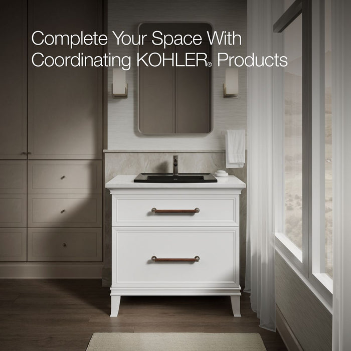 KOHLER K-2356-1 Archer 22-3/4" rectangular drop-in bathroom sink, black black - view 5