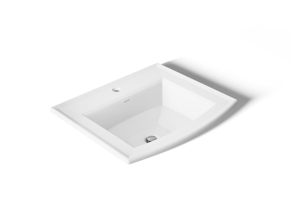 KOHLER K-2356-1 Archer 22-3/4" rectangular drop-in bathroom sink, white