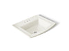 KOHLER K-2356-4 Archer 22-3/4" rectangular drop-in bathroom sink, biscuit