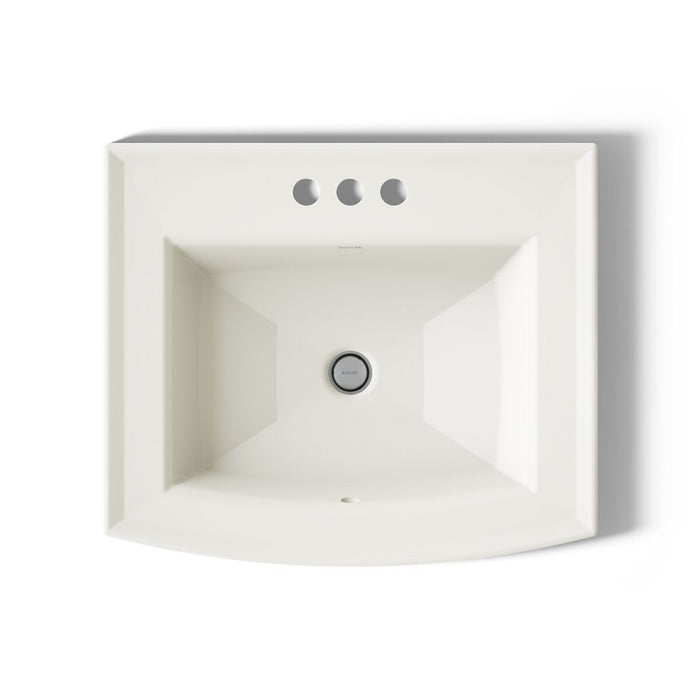 KOHLER K-2356-4 Archer 22-3/4" rectangular drop-in bathroom sink, biscuit - view 4