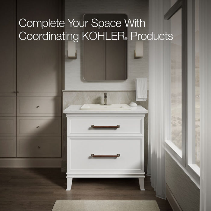 KOHLER K-2356-4 Archer 22-3/4" rectangular drop-in bathroom sink, biscuit - view 5
