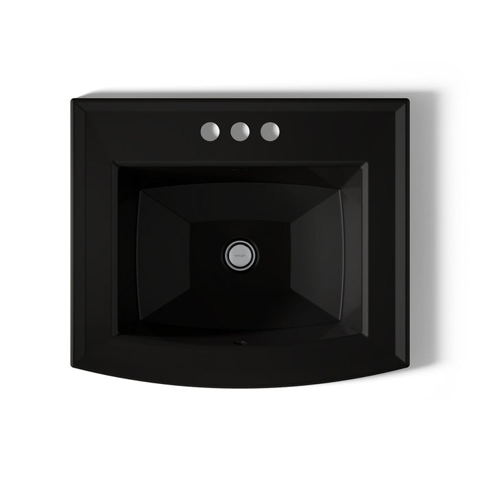 KOHLER K-2356-4 Archer 22-3/4" rectangular drop-in bathroom sink, black black - view 3