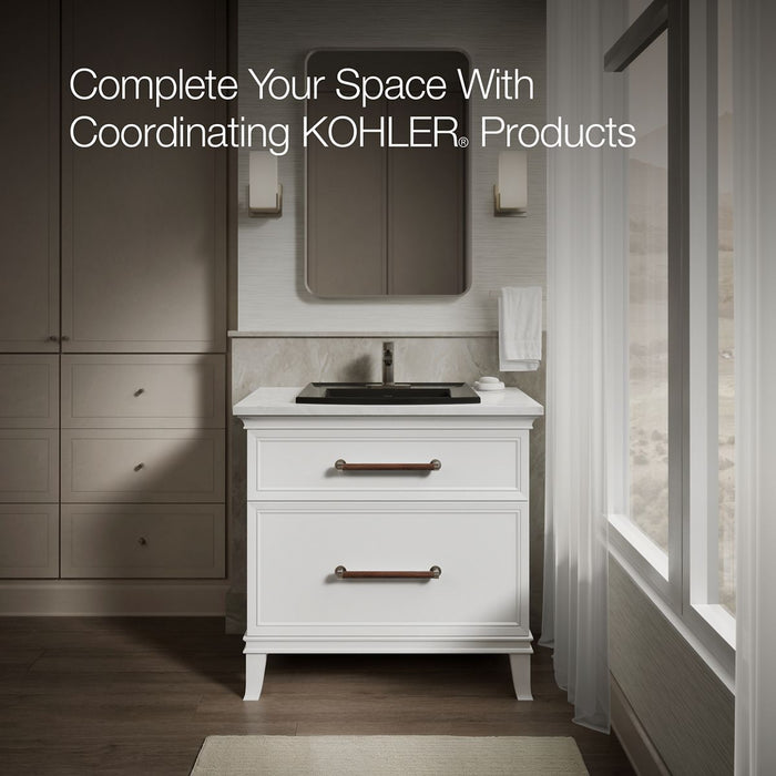 KOHLER K-2356-4 Archer 22-3/4" rectangular drop-in bathroom sink, black black - view 5