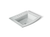 KOHLER K-2356-4 Archer 22-3/4" rectangular drop-in bathroom sink, ice grey