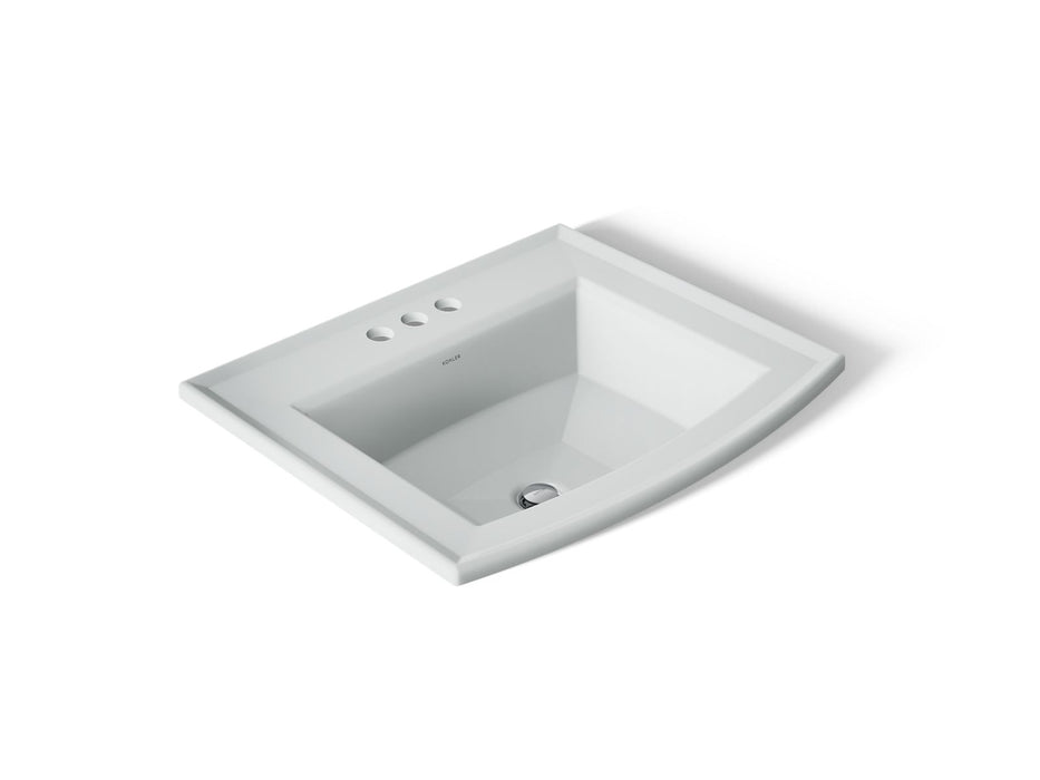 KOHLER K-2356-4 Archer 22-3/4" rectangular drop-in bathroom sink, ice grey