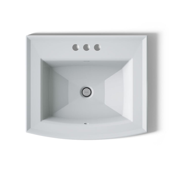 KOHLER K-2356-4 Archer 22-3/4" rectangular drop-in bathroom sink, ice grey - view 3