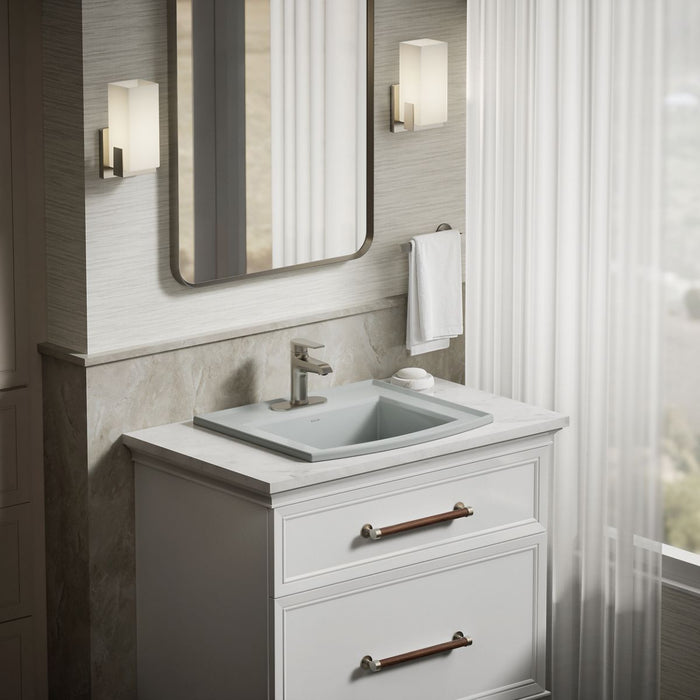 KOHLER K-2356-4 Archer 22-3/4" rectangular drop-in bathroom sink, ice grey - view 4