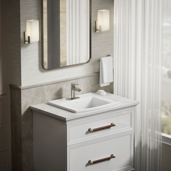 KOHLER K-2356-4 Archer 22-3/4" rectangular drop-in bathroom sink, white - view 4
