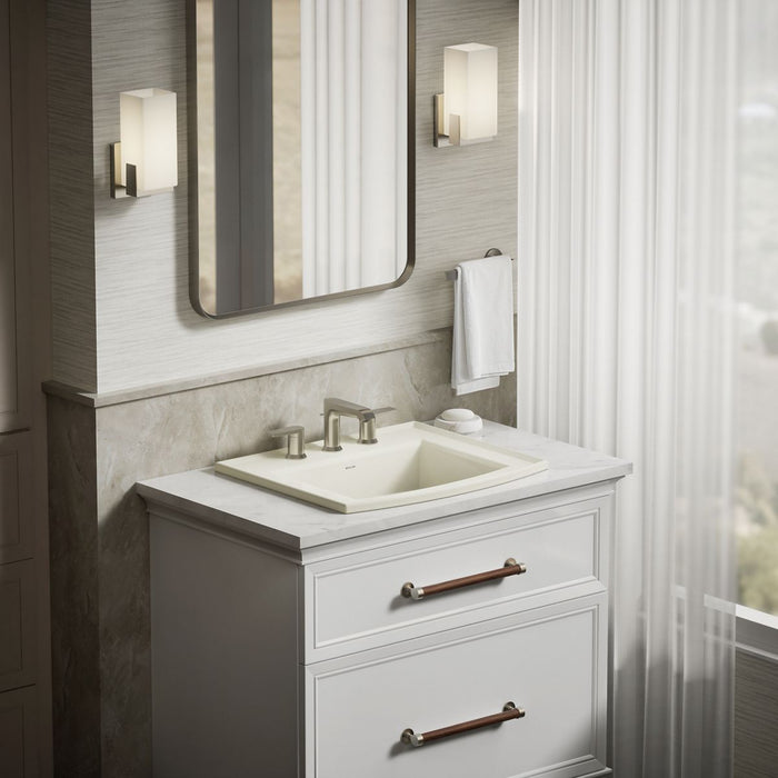 KOHLER K-2356-8 Archer 22-3/4" rectangular drop-in bathroom sink, biscuit - view 4