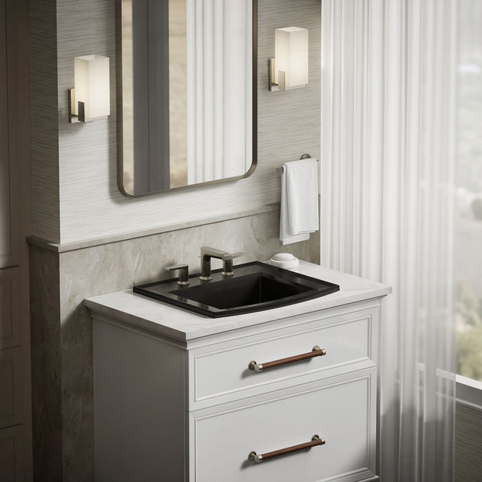 KOHLER K-2356-8 Archer 22-3/4" rectangular drop-in bathroom sink, black black - view 3
