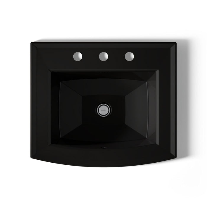 KOHLER K-2356-8 Archer 22-3/4" rectangular drop-in bathroom sink, black black - view 4