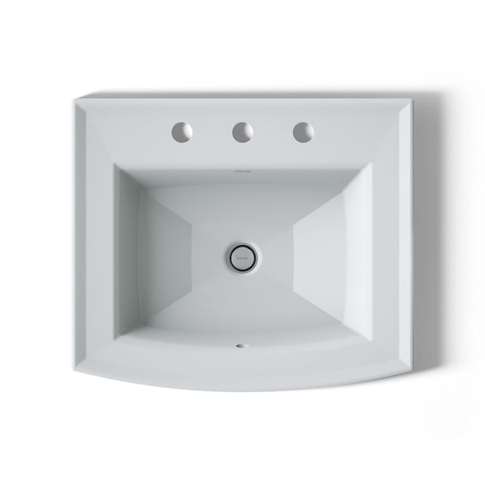 KOHLER K-2356-8 Archer 22-3/4" rectangular drop-in bathroom sink, ice grey - view 3