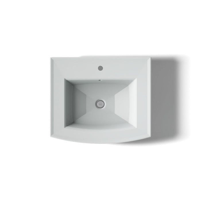 KOHLER K-2358-1 Archer 24" rectangular pedestal bathroom sink, ice grey - view 3