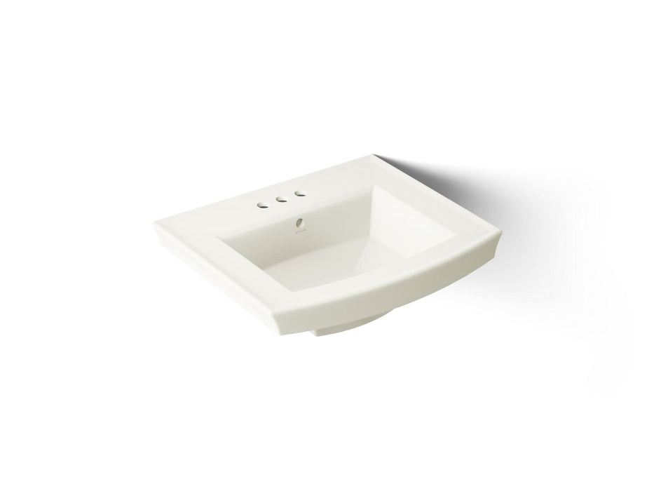 KOHLER K-2358-4 Archer 24" rectangular pedestal bathroom sink, biscuit