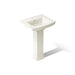 KOHLER K-2359-1 Archer 24" Rectangular Pedestal Bathroom Sink, Biscuit - 3/4 view of product