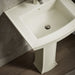 KOHLER K-2359-1 Archer 24" Rectangular Pedestal Bathroom Sink, Biscuit - Shows close up detail of product in room