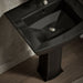 KOHLER K-2359-1 Archer 24" Rectangular Pedestal Bathroom Sink, Black Black - Shows close up detail of product in room