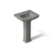 KOHLER K-2359-1 Archer 24" Rectangular Pedestal Bathroom Sink, Thunder Grey - 3/4 view of product