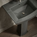 KOHLER K-2359-1 Archer 24" Rectangular Pedestal Bathroom Sink, Thunder Grey - Shows close up detail of product in room