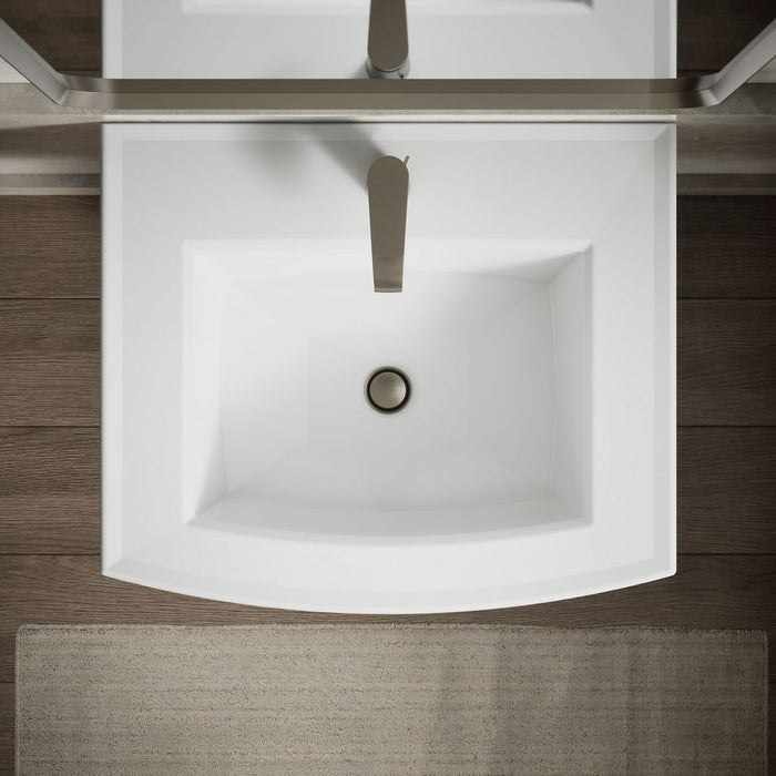 KOHLER K-2359-1 Archer 24" Rectangular Pedestal Bathroom Sink, White - View of products in room from above