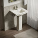KOHLER K-2359-4 Archer 24" Rectangular Pedestal Bathroom Sink, Biscuit - image focused on single product story