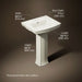 3/4 view of product with dimensions