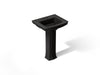KOHLER K-2359-4 Archer 24" Rectangular Pedestal Bathroom Sink, Black Black - 3/4 view of product