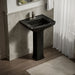 KOHLER K-2359-4 Archer 24" Rectangular Pedestal Bathroom Sink, Black Black - image focused on single product story