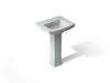 KOHLER K-2359-4 Archer 24" Rectangular Pedestal Bathroom Sink, Ice Grey - 3/4 view of product