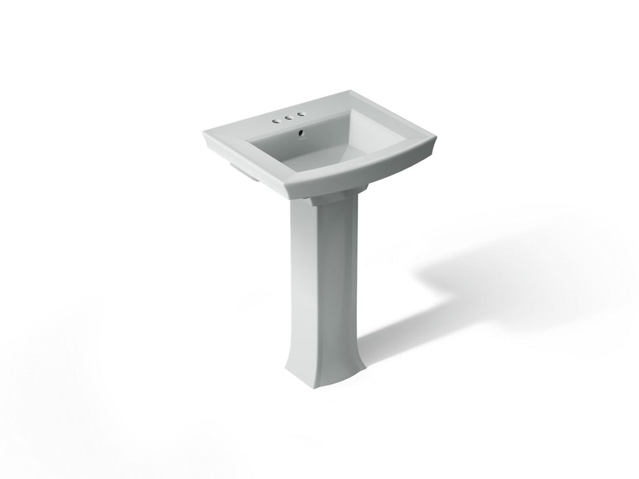 KOHLER K-2359-4 Archer 24" Rectangular Pedestal Bathroom Sink, Ice Grey - 3/4 view of product